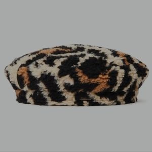 Sherpa-Cheetah Print Brixton Beret.
